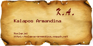 Kalapos Armandina névjegykártya
